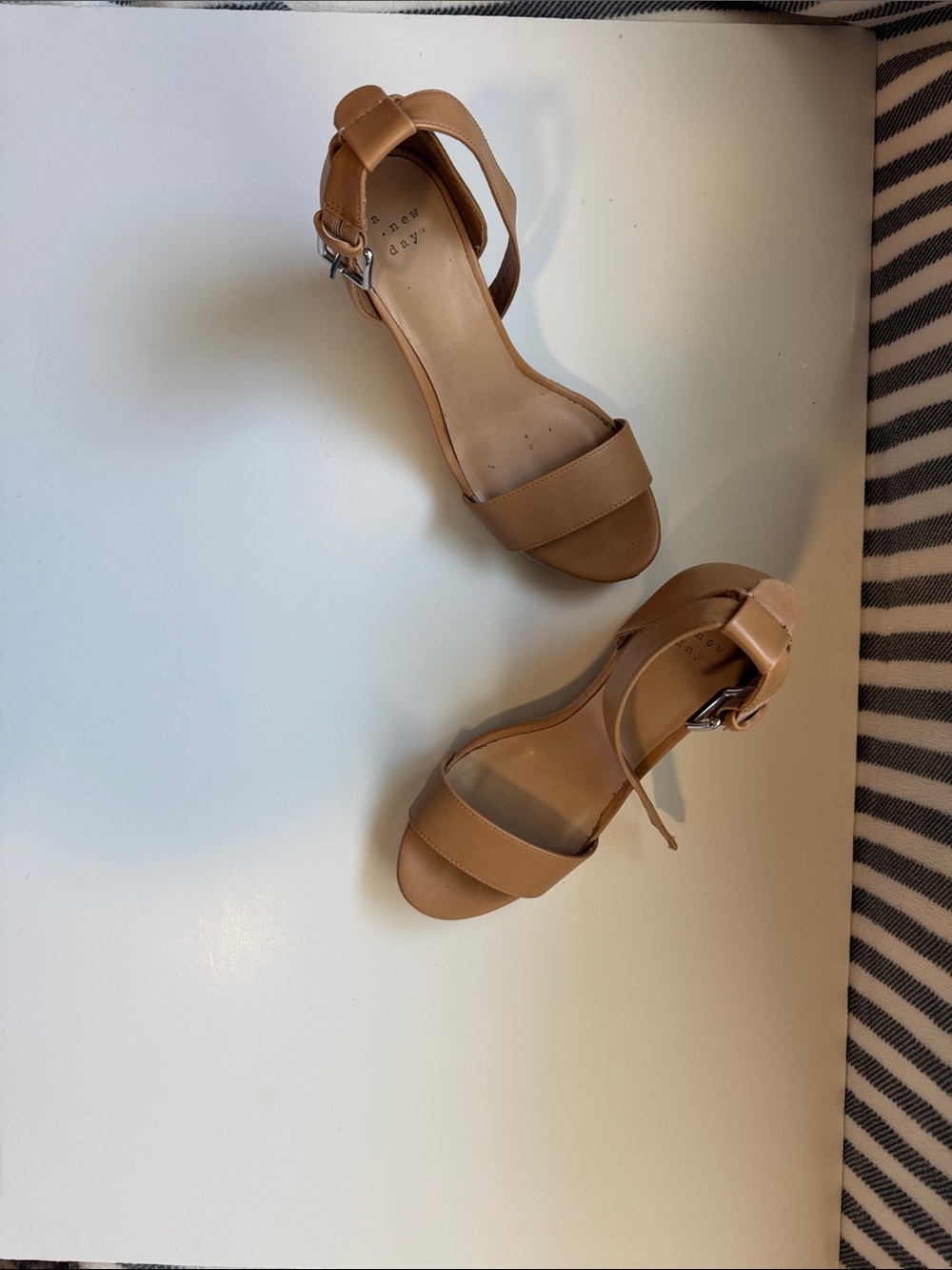 a new day Tan Espadrille Wedge Sandals with Ankle Strap - Picture 3 of 4